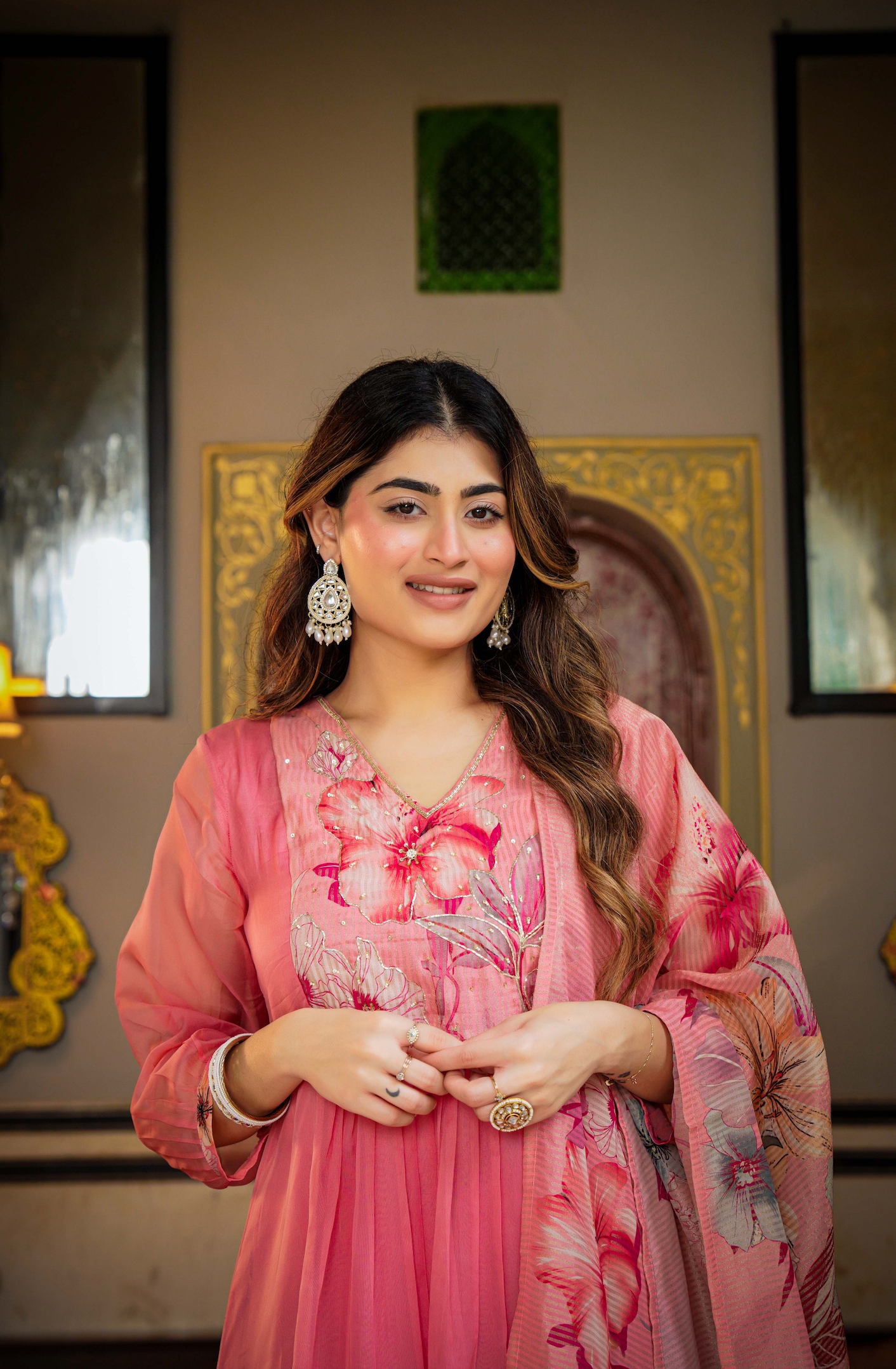 Blush Bloom Organza Suit Set