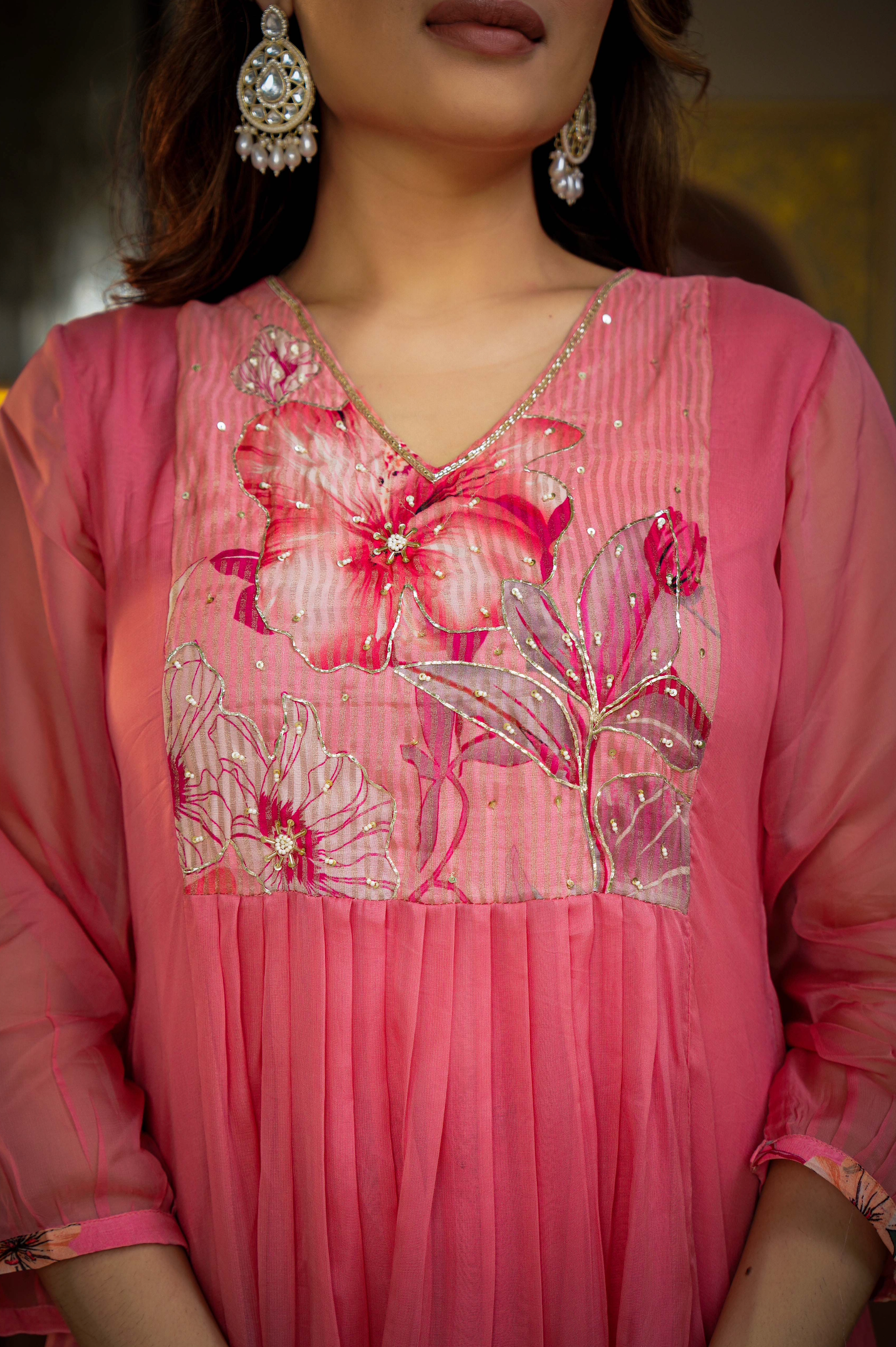 Blush Bloom Organza Suit Set