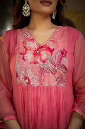 Blush Bloom Organza Suit Set