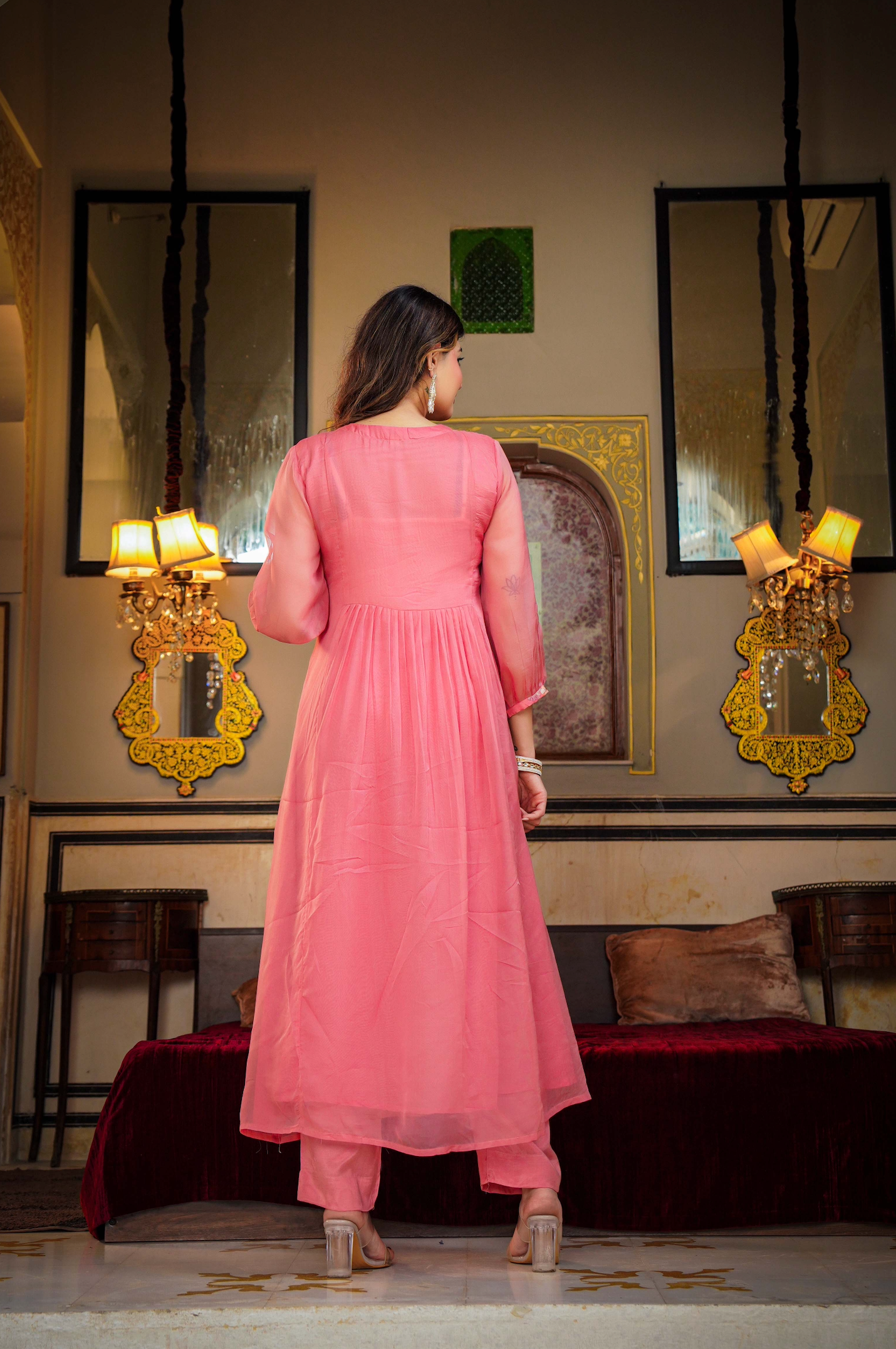 Blush Bloom Organza Suit Set