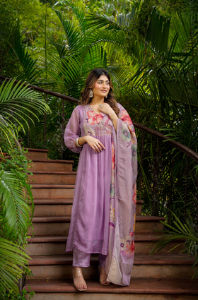 Lilac Mist Organza Suit Set