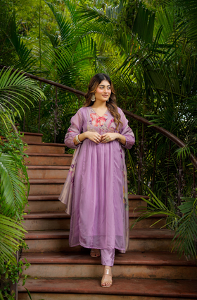 Lilac Mist Organza Suit Set