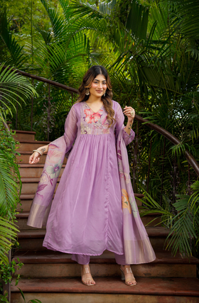 Lilac Mist Organza Suit Set