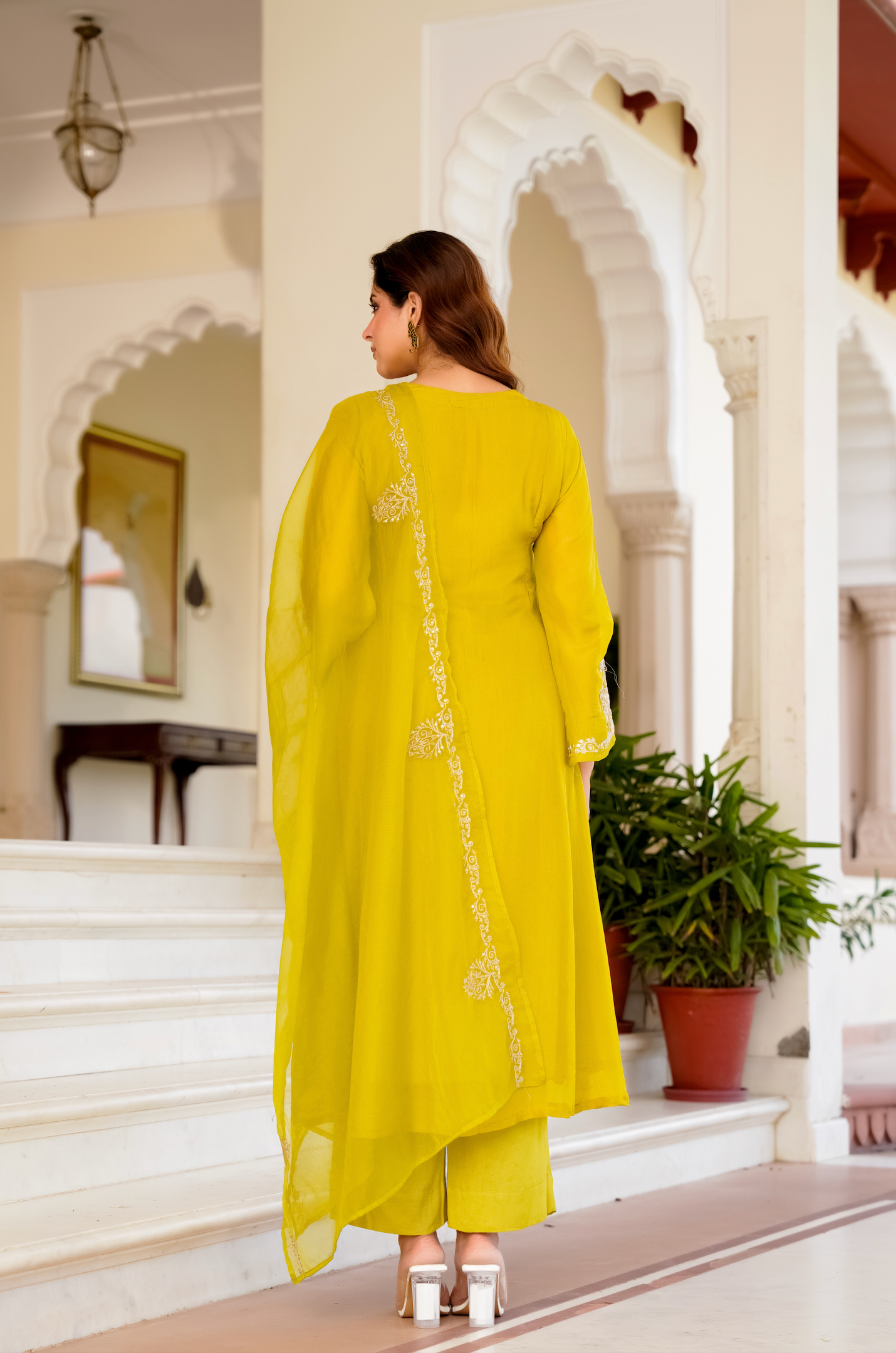 Golden Meadow Organza Suit Set