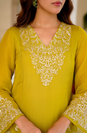 Golden Meadow Organza Suit Set