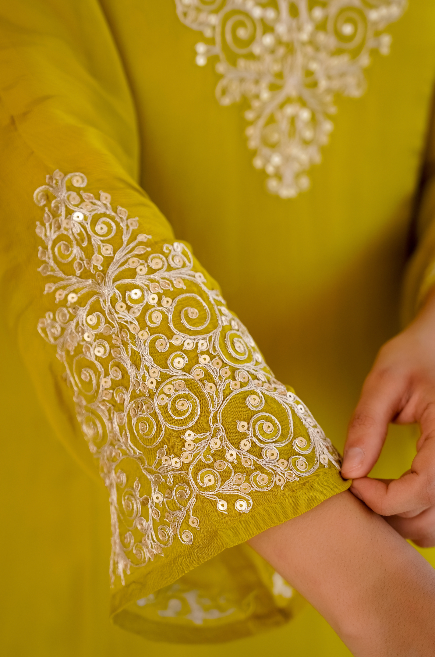 Golden Meadow Organza Suit Set