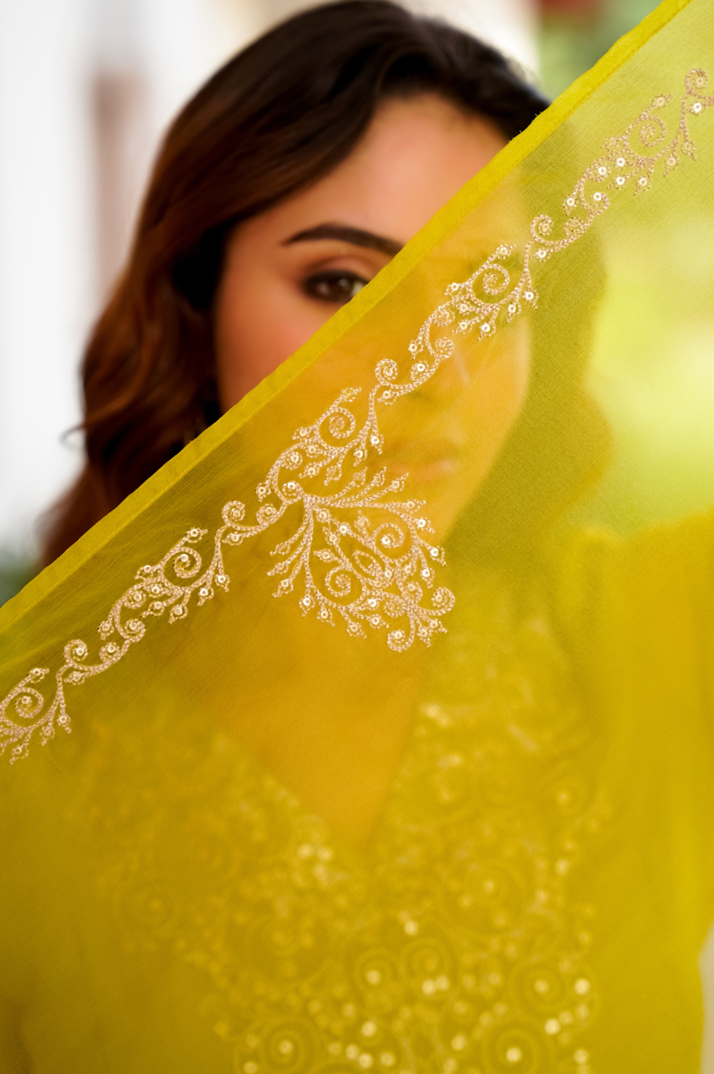 Golden Meadow Organza Suit Set