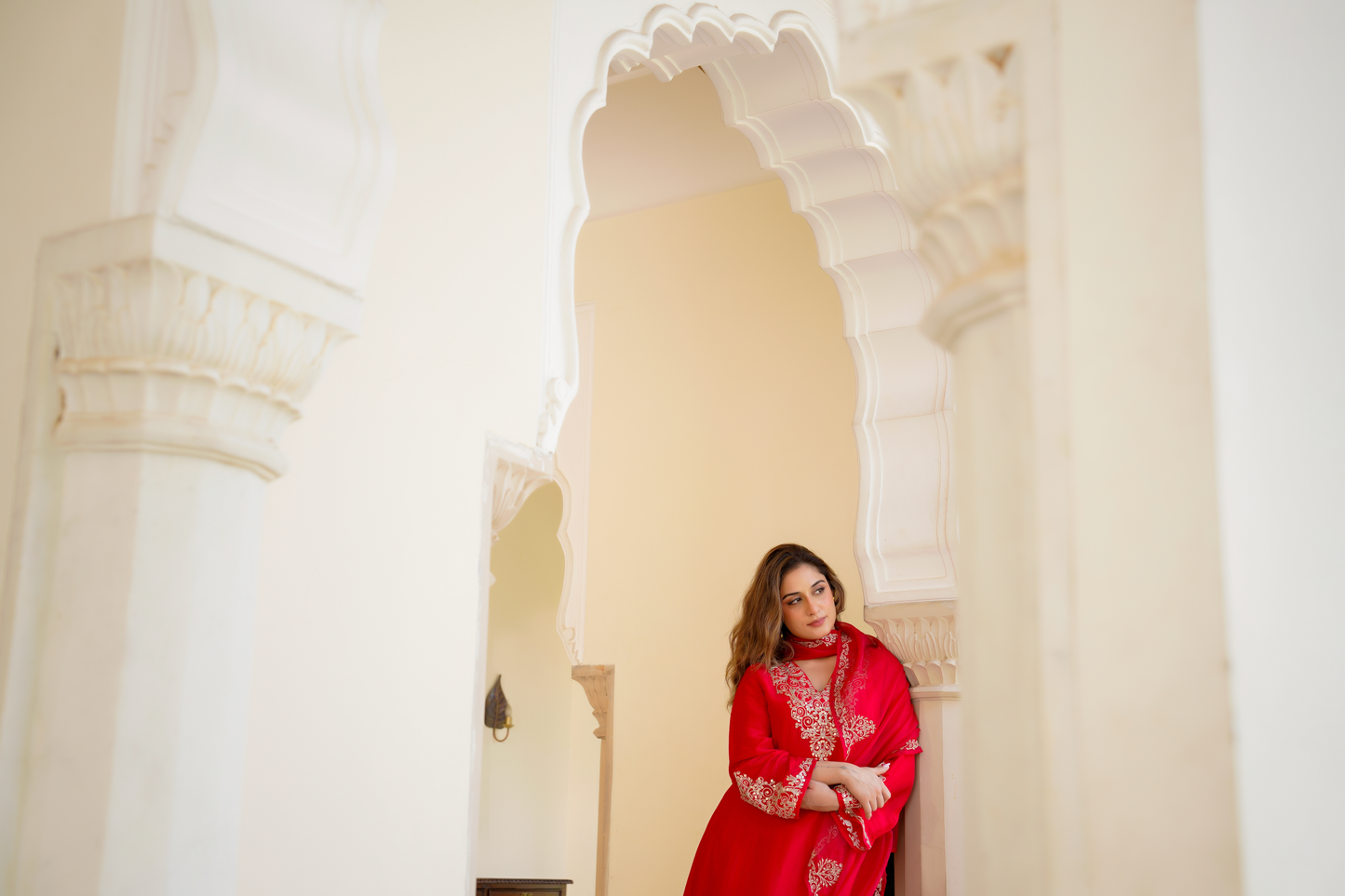 Crimson Aura Organza Suit Set