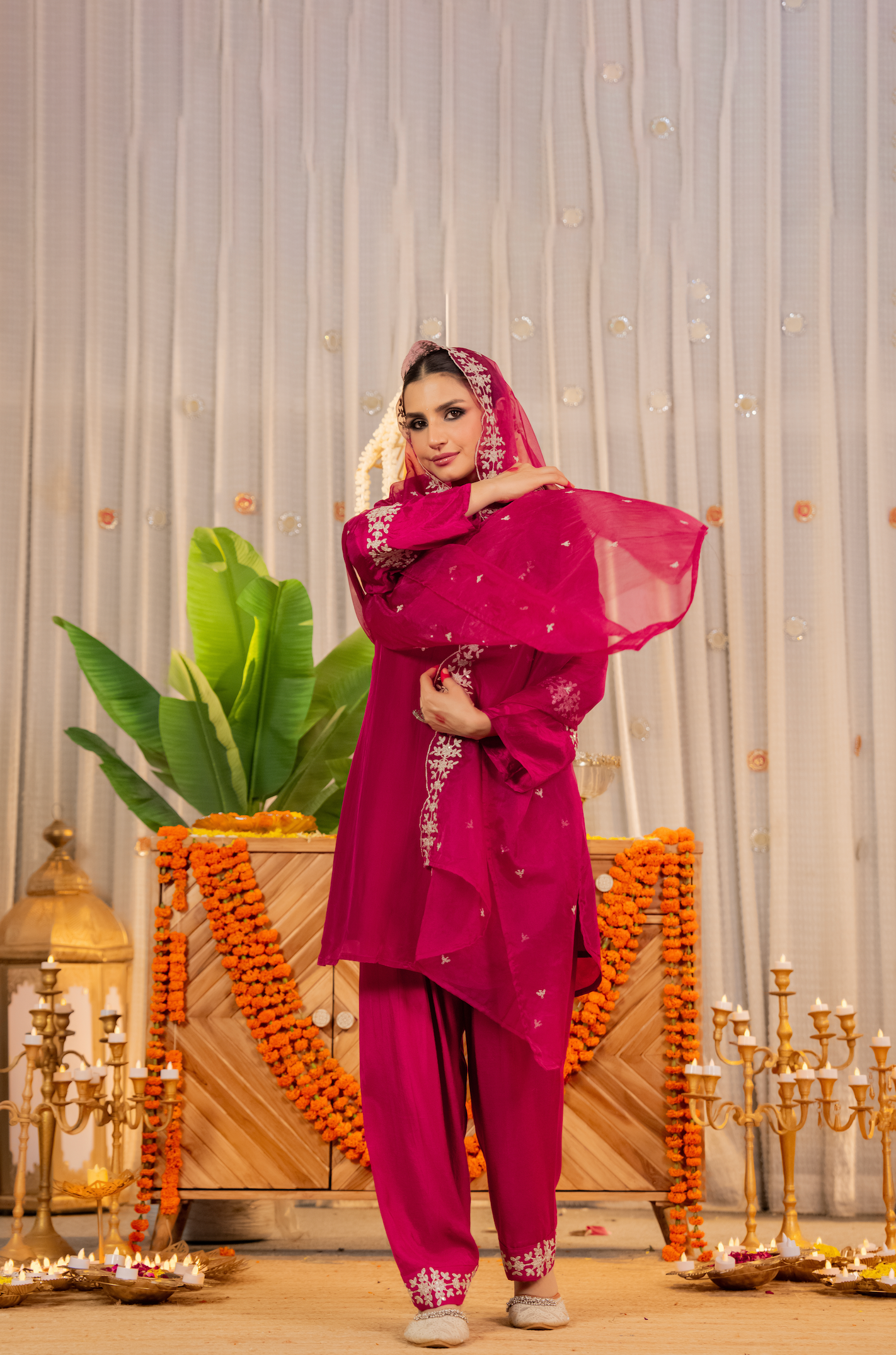 Rosette Radiance  Organza Suit Set