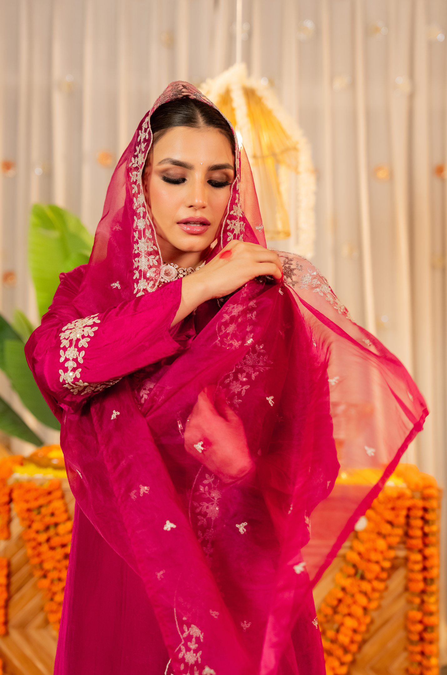 Rosette Radiance  Organza Suit Set