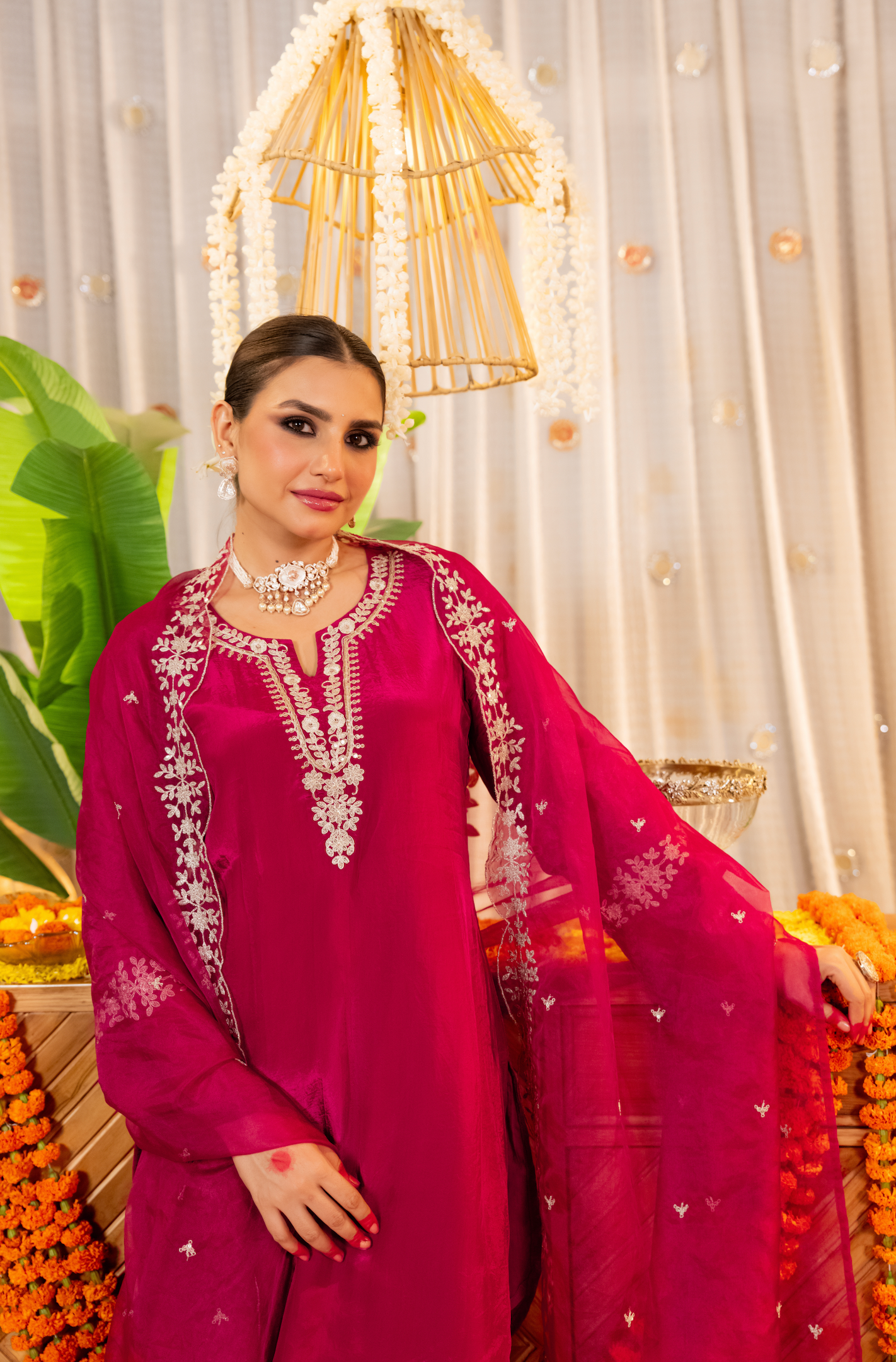 Rosette Radiance  Organza Suit Set