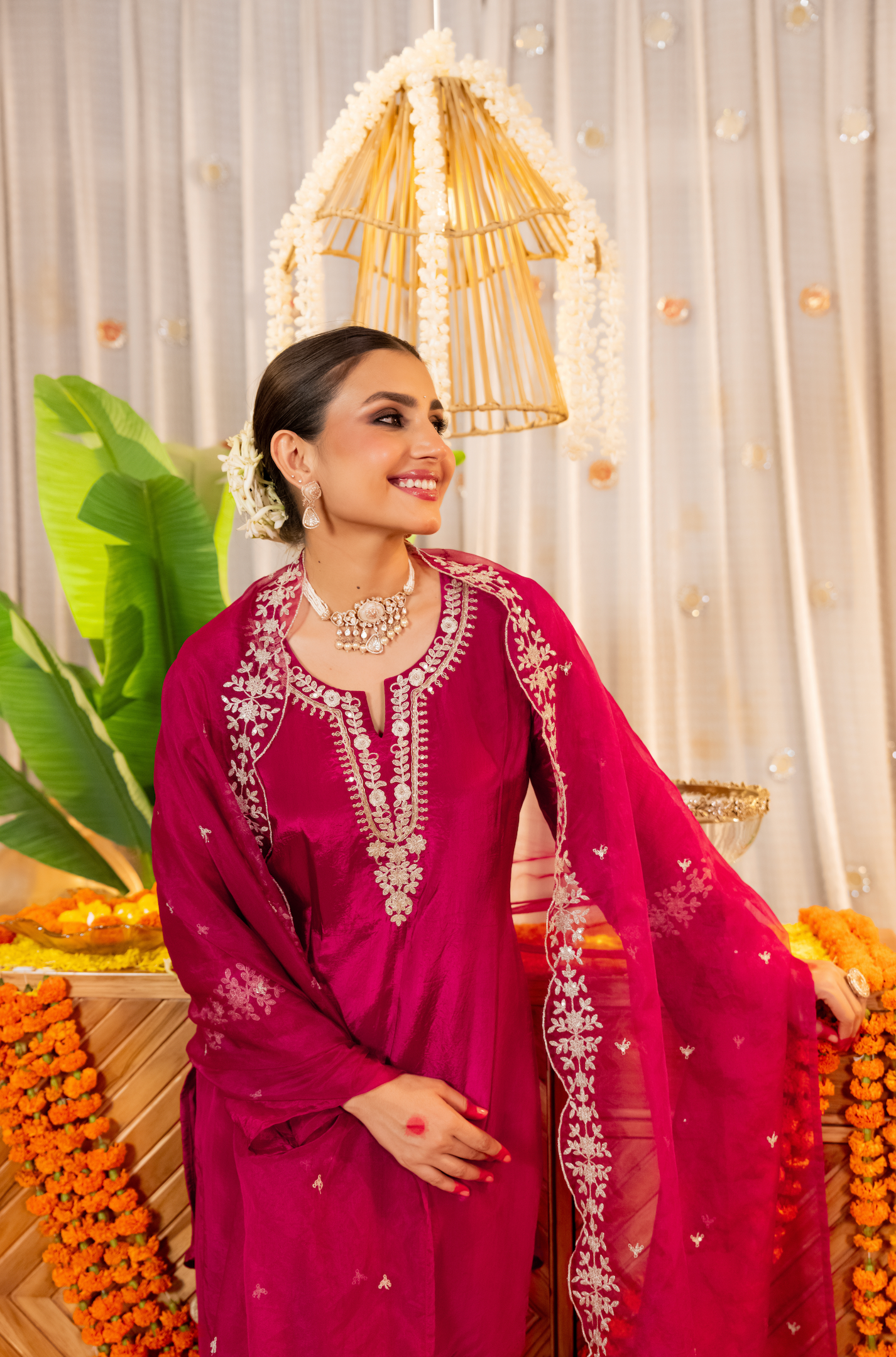 Rosette Radiance  Organza Suit Set