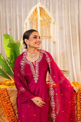 Rosette Radiance  Organza Suit Set