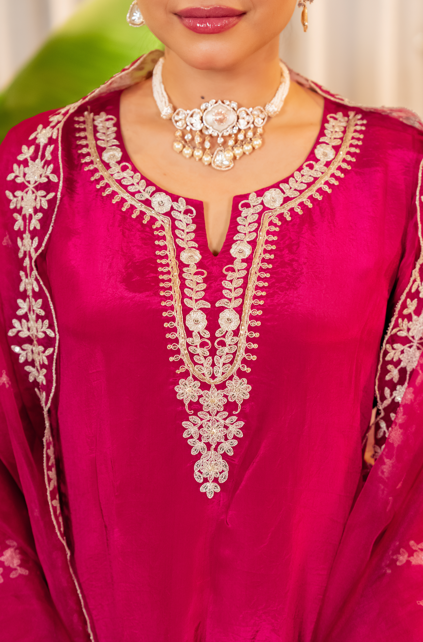 Rosette Radiance  Organza Suit Set