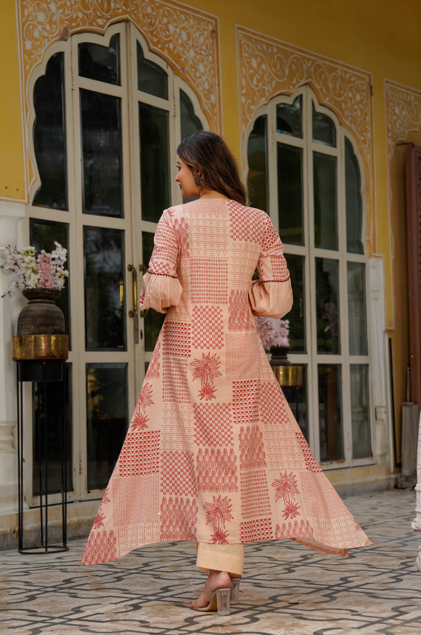 Crimson Bloom Cotton Co-ord Set