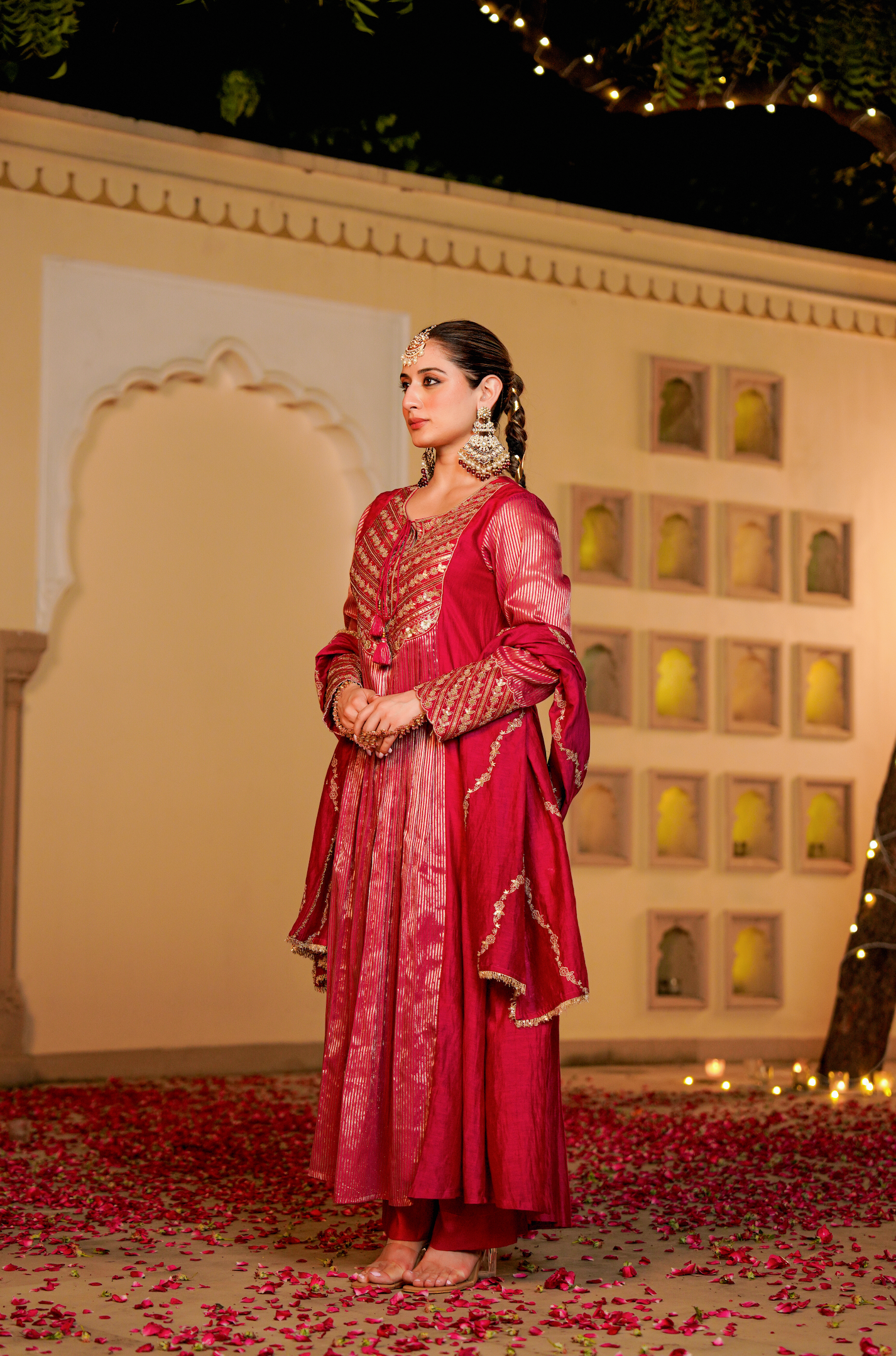 Blush Royale Flared Chanderi Suit Set
