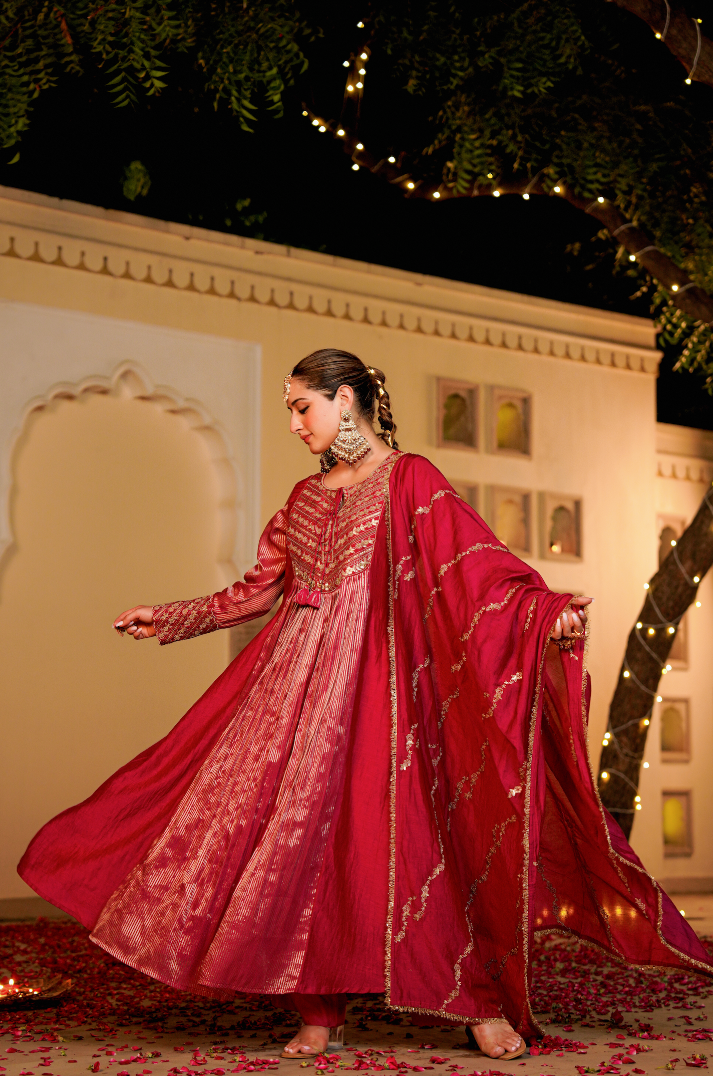 Blush Royale Flared Chanderi Suit Set