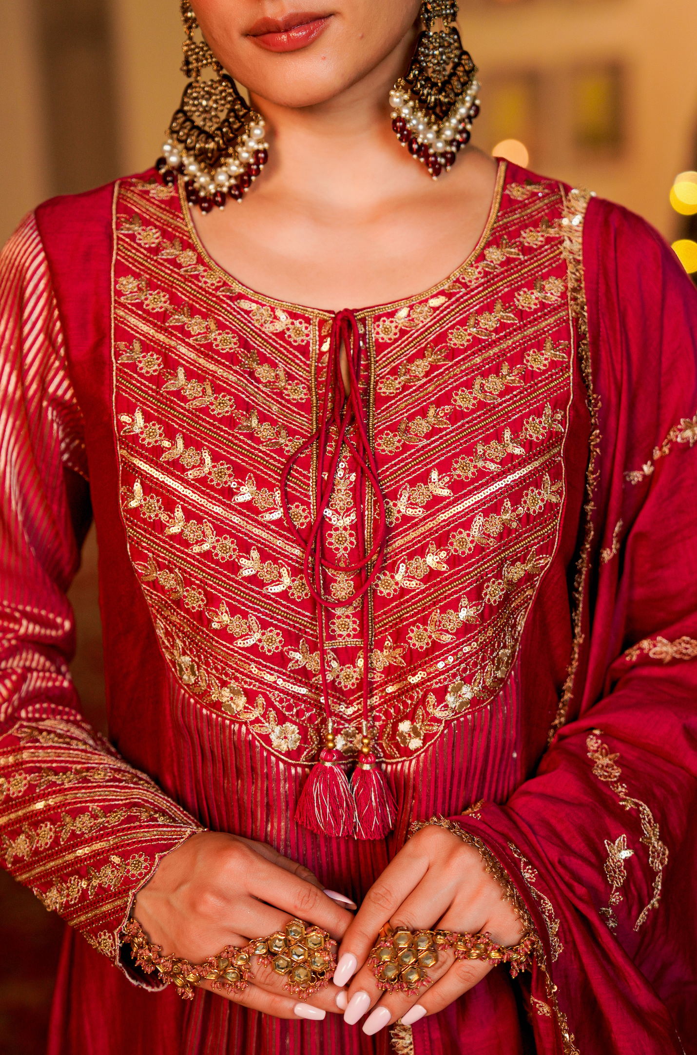 Blush Royale Flared Chanderi Suit Set