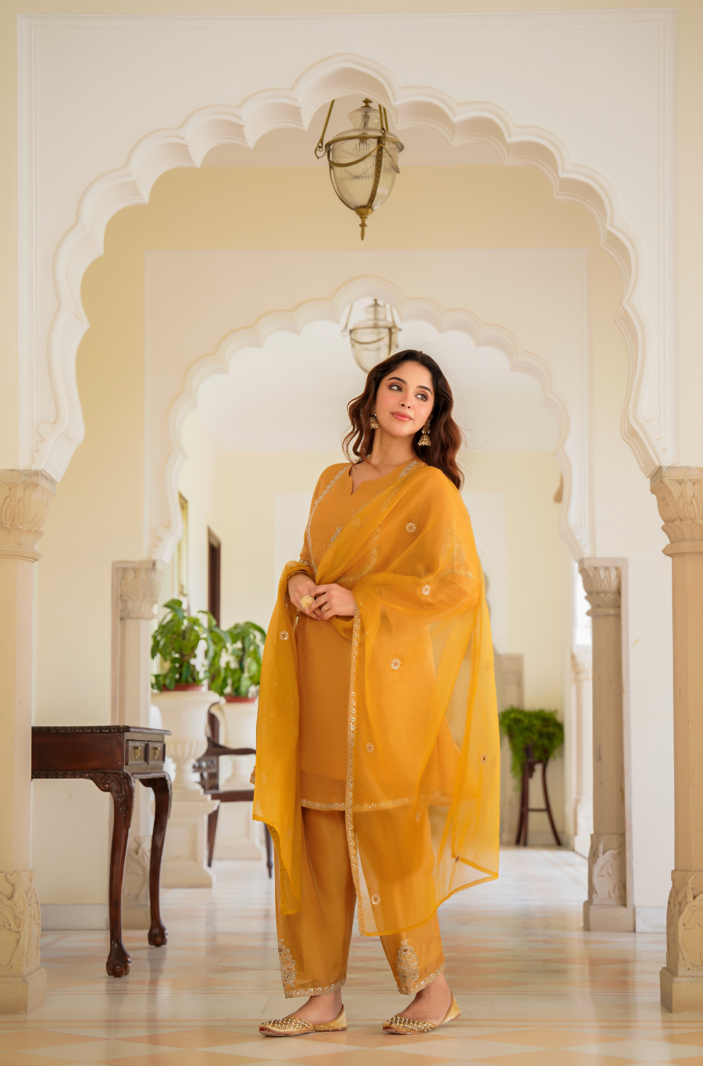 Golden Dusk Swiss Tissue Suit Set