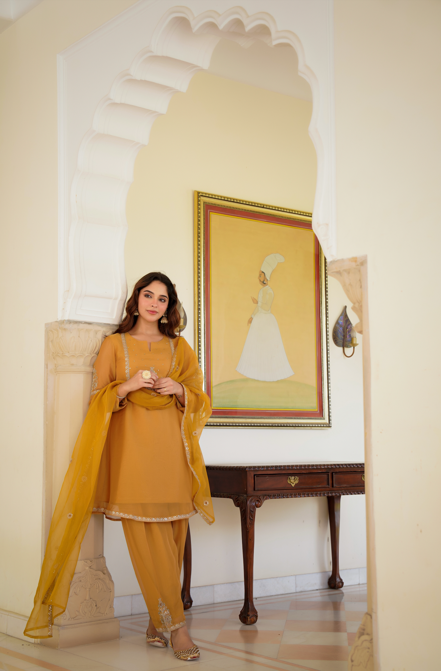 Golden Dusk Swiss Tissue Suit Set