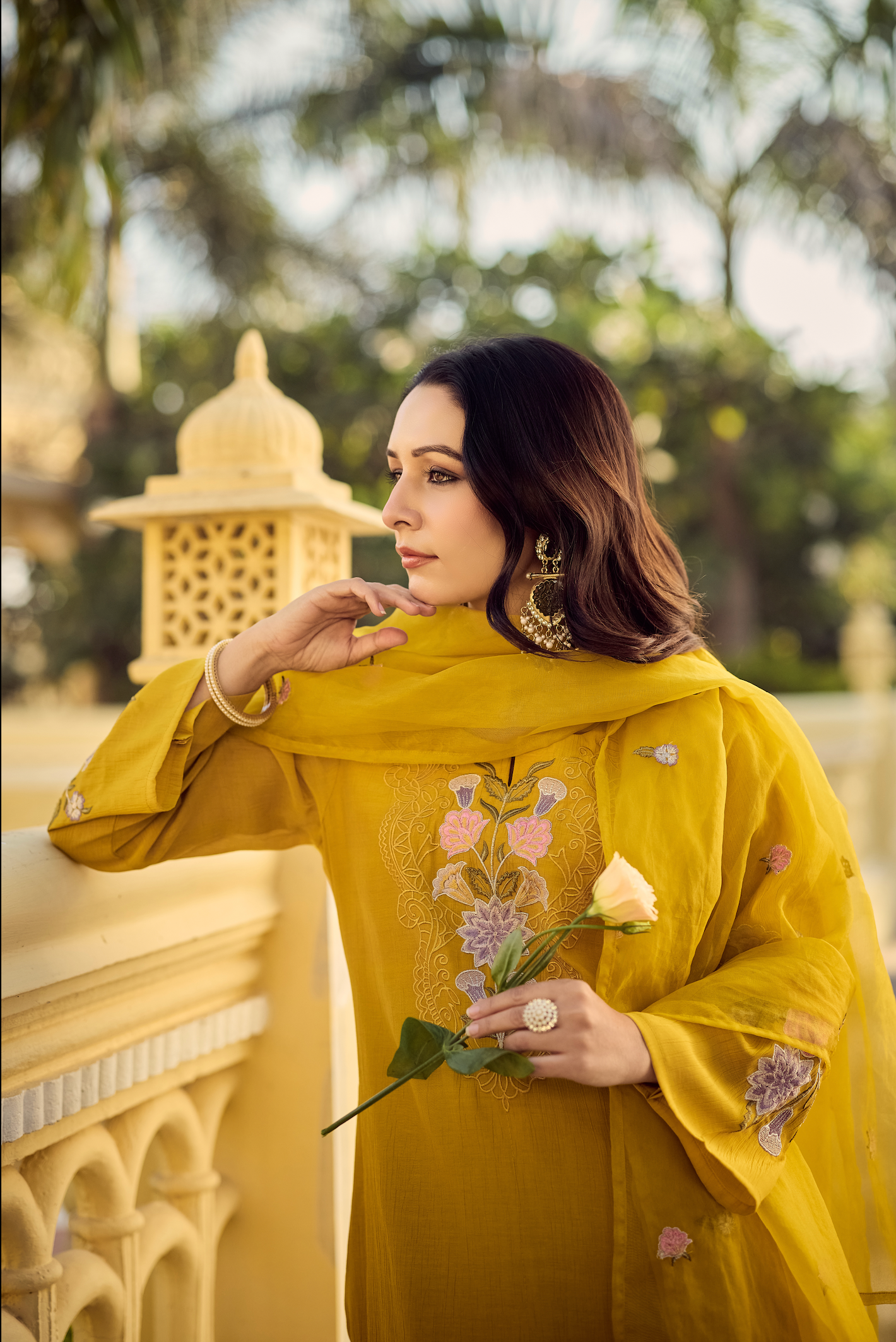 Noor Mustard Embellished Suit Set
