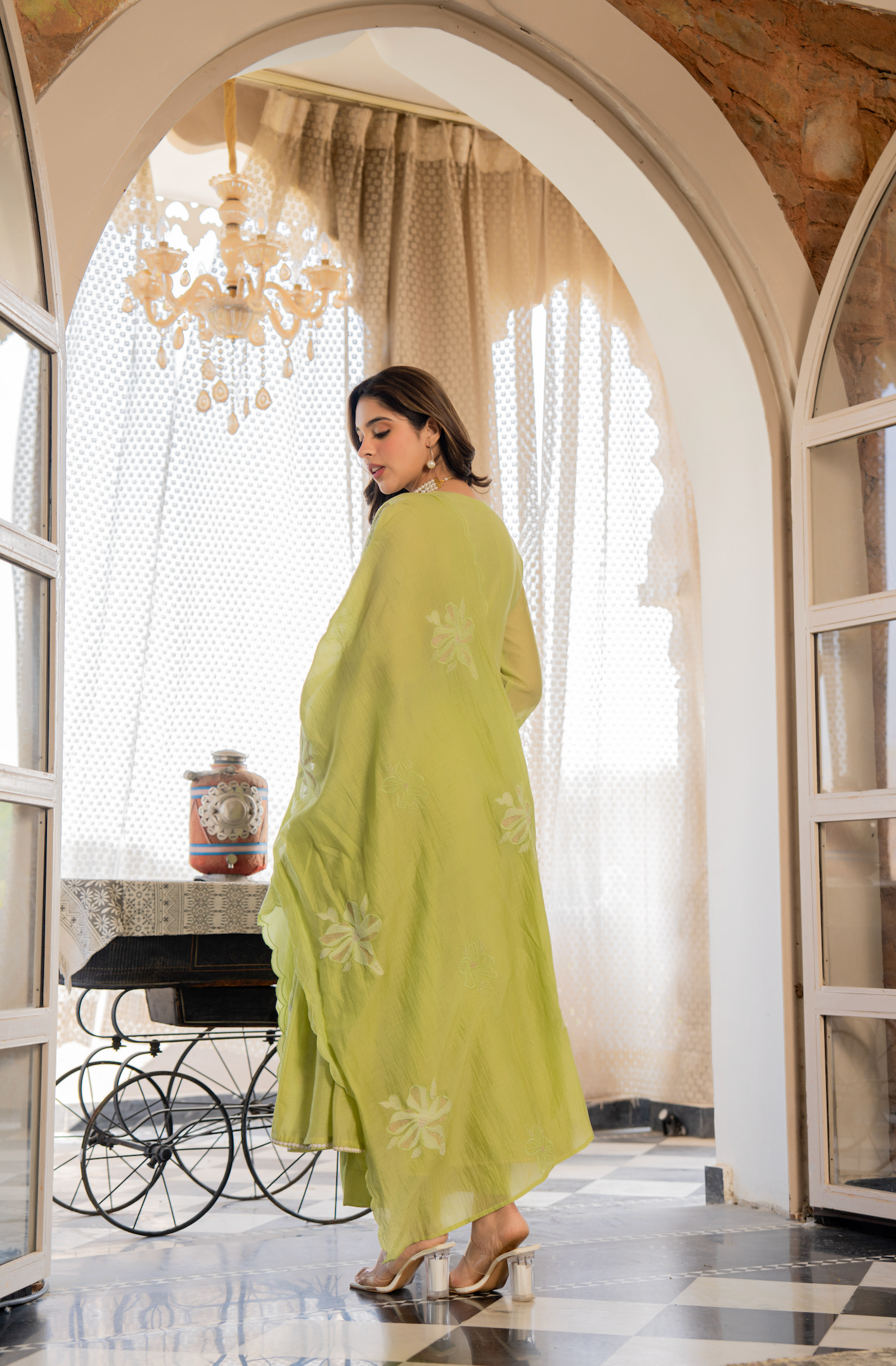 Minted Elegance Chanderi Suit Set