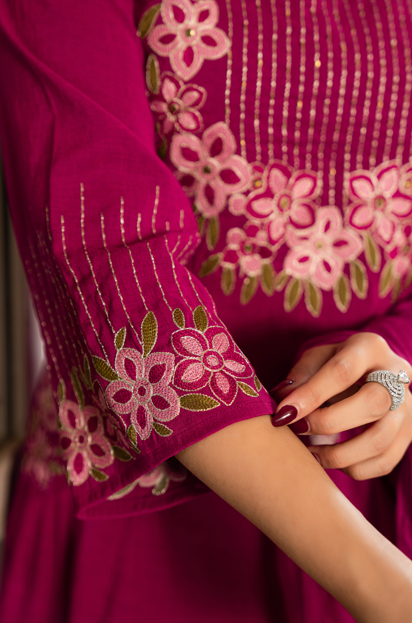 Berry Bloom A-line Suit Set