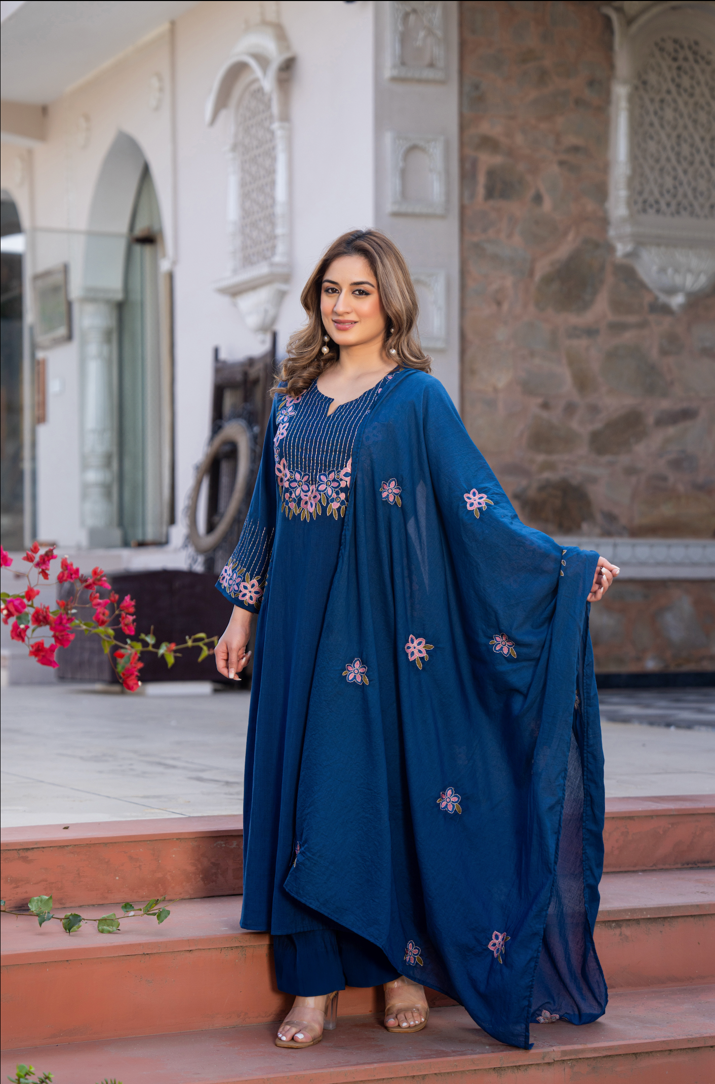 Ocean Bloom A-line Suit Set