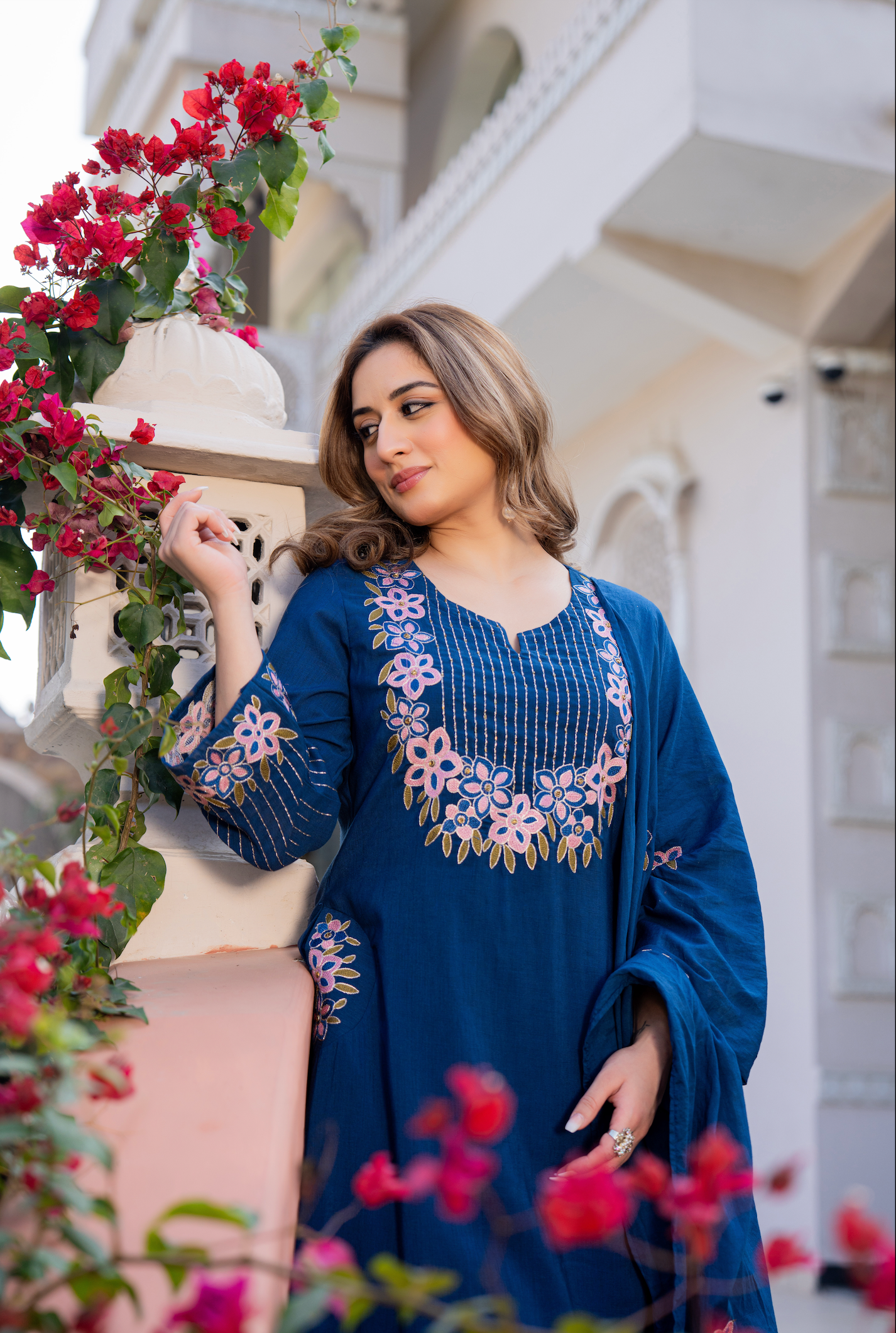 Ocean Bloom A-line Suit Set