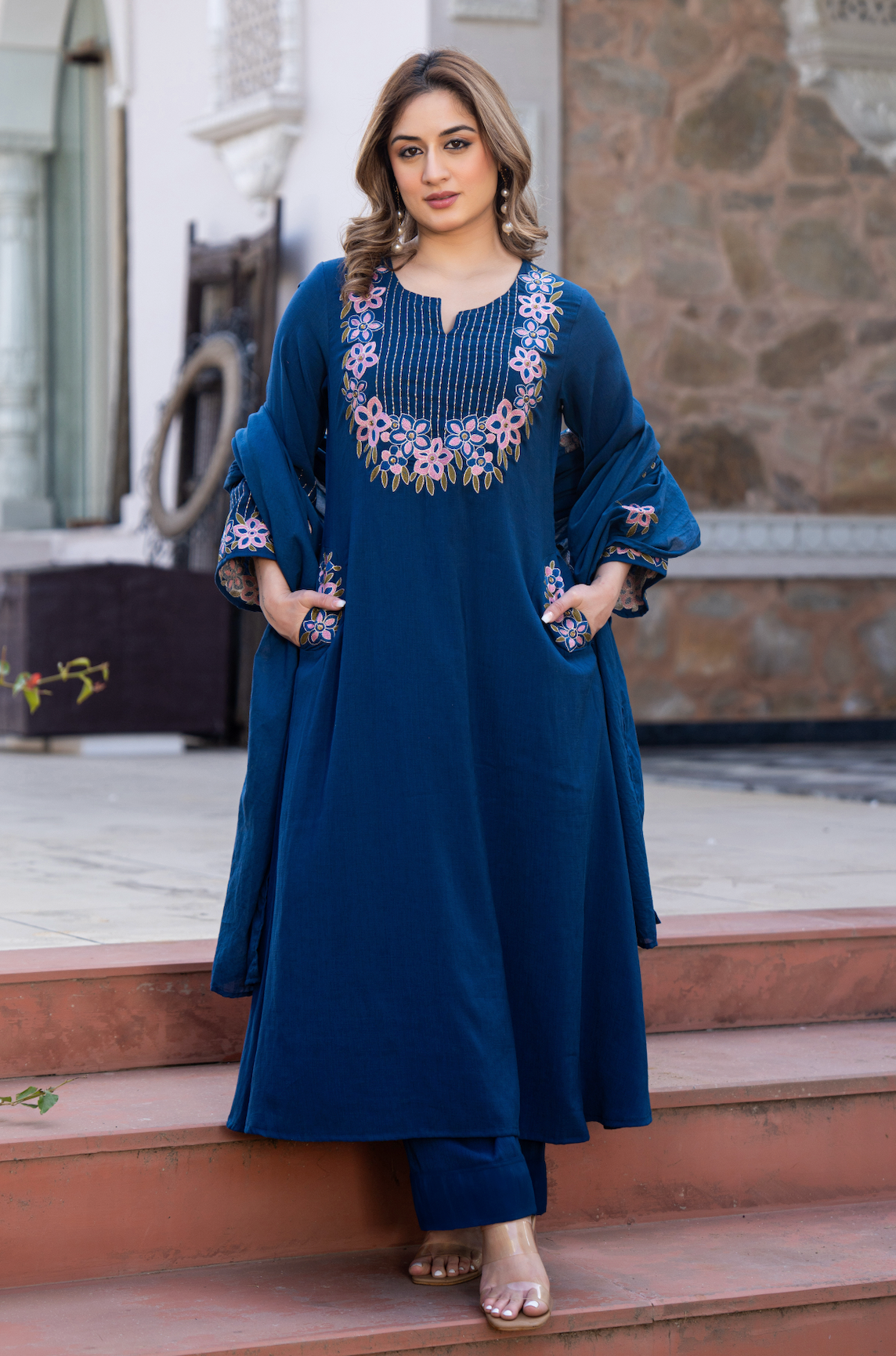 Ocean Bloom A-line Suit Set