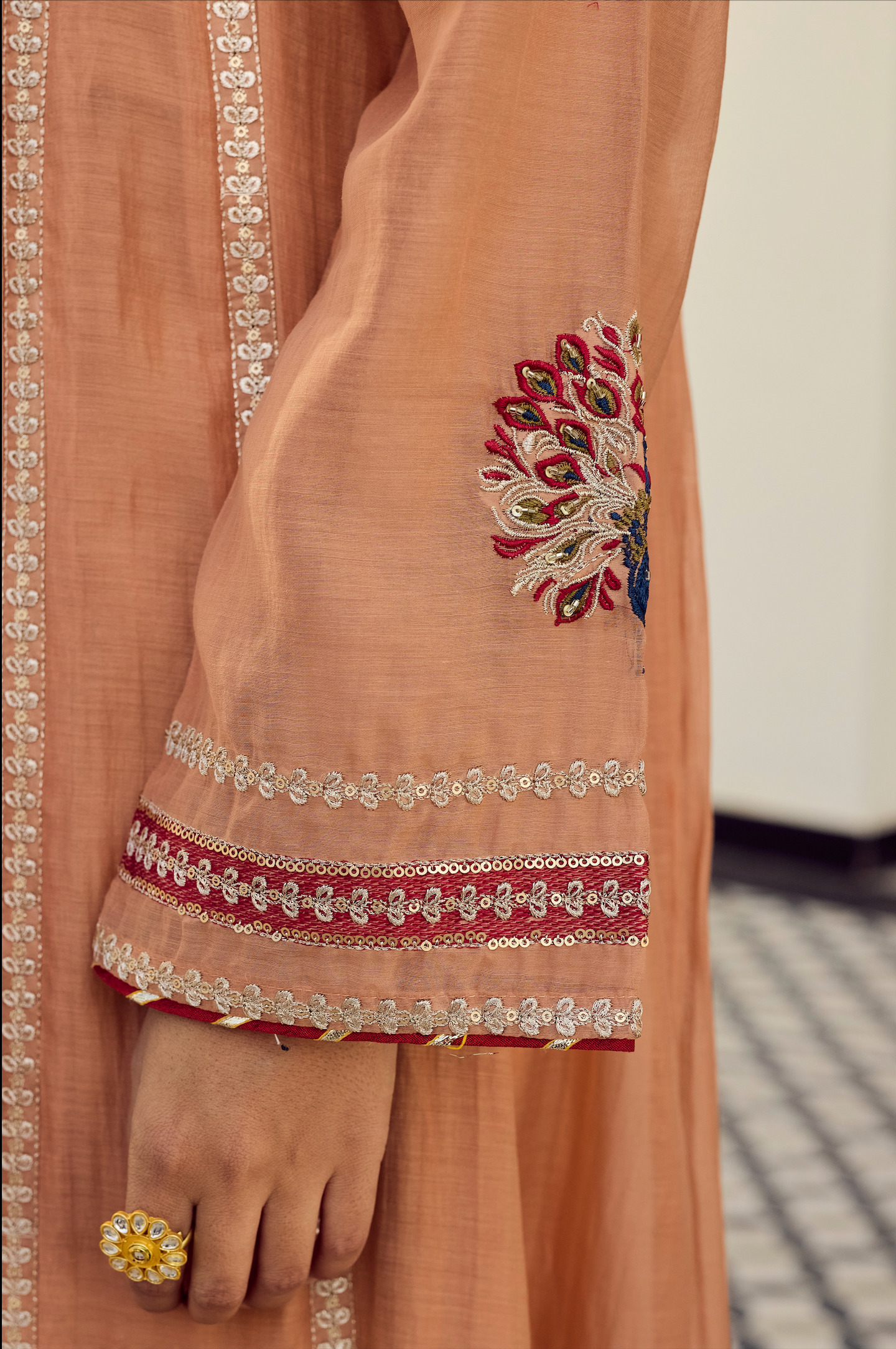 Rust Royale Embroidered Suit Set