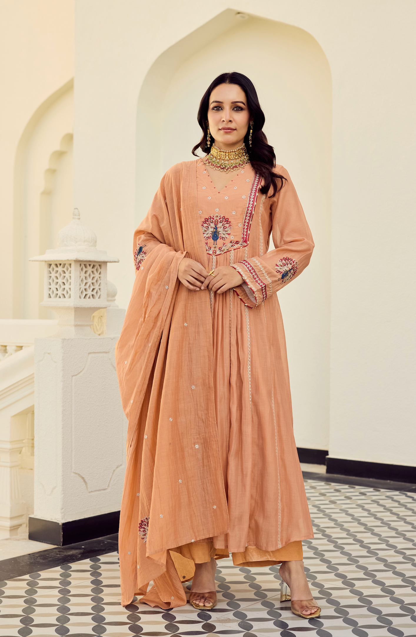 Rust Royale Embroidered Suit Set