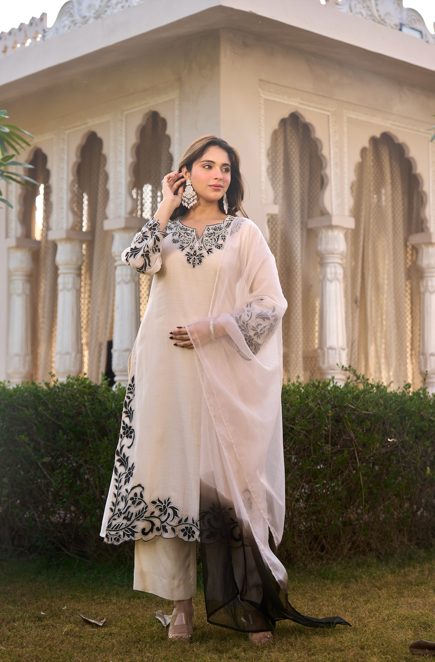 Ivory Shadow Ensemble Suit Set