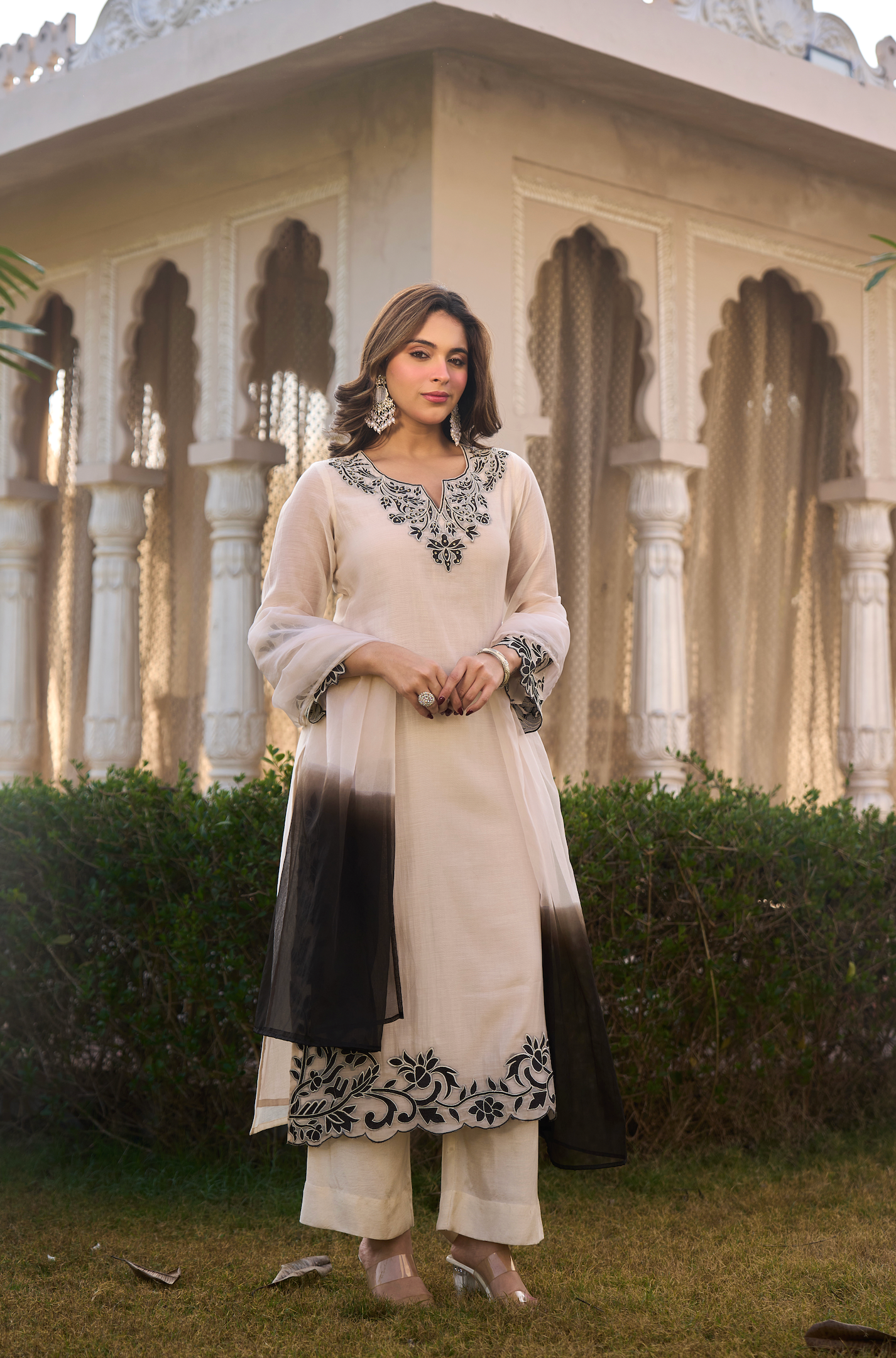 Ivory Shadow Ensemble Suit Set