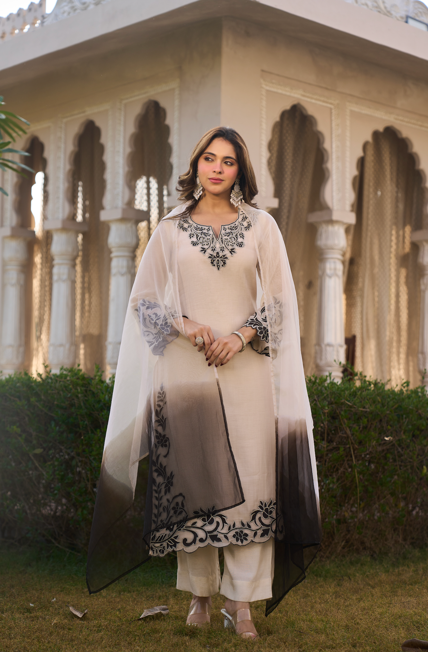 Ivory Shadow Ensemble Suit Set