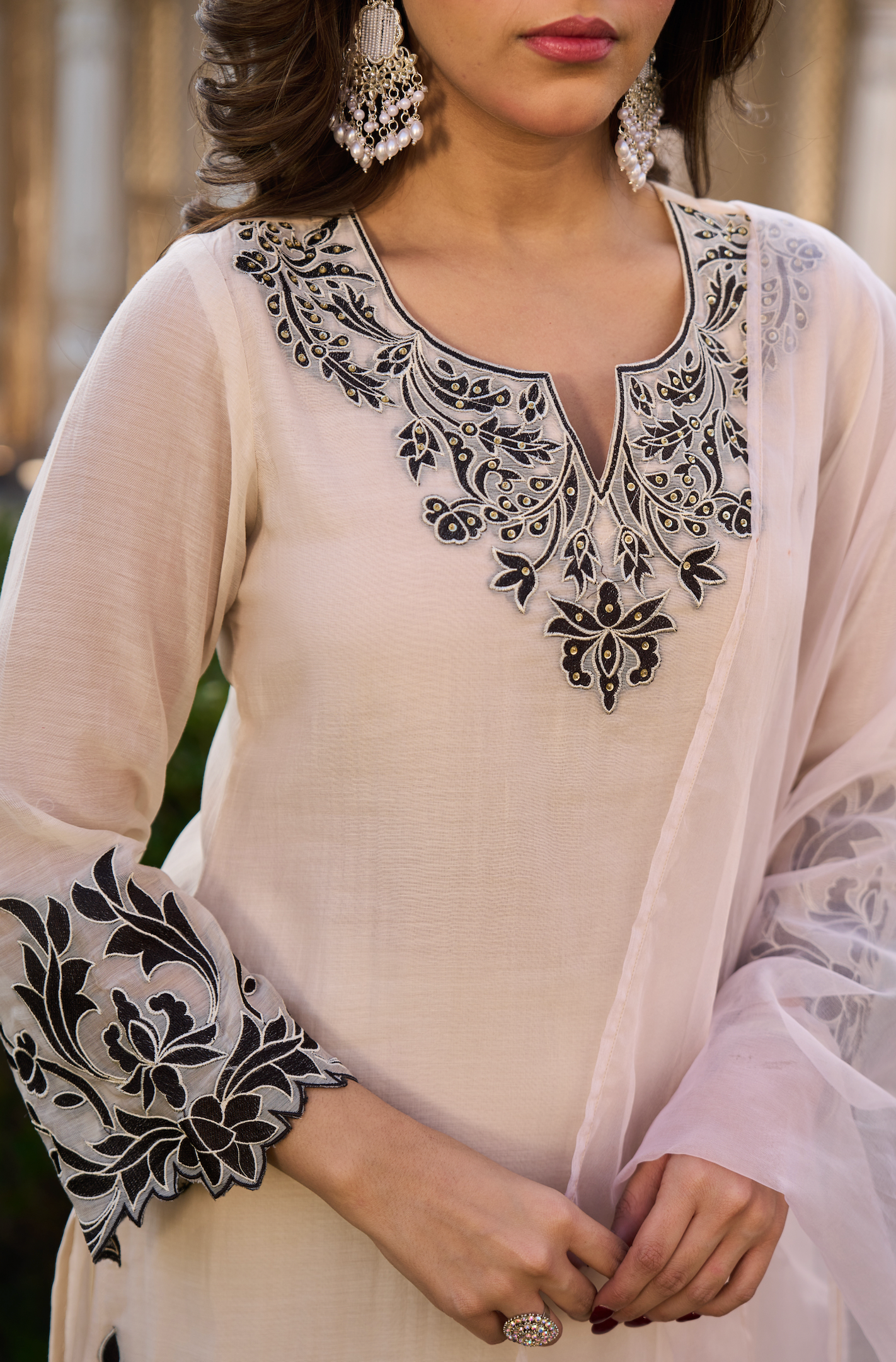 Ivory Shadow Ensemble Suit Set