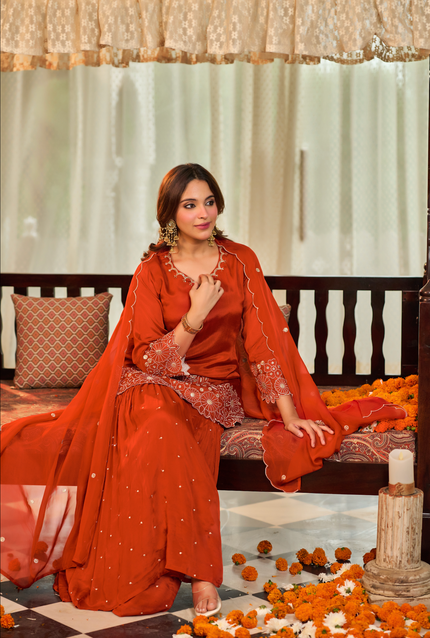 Rust Heritage Kurta Set