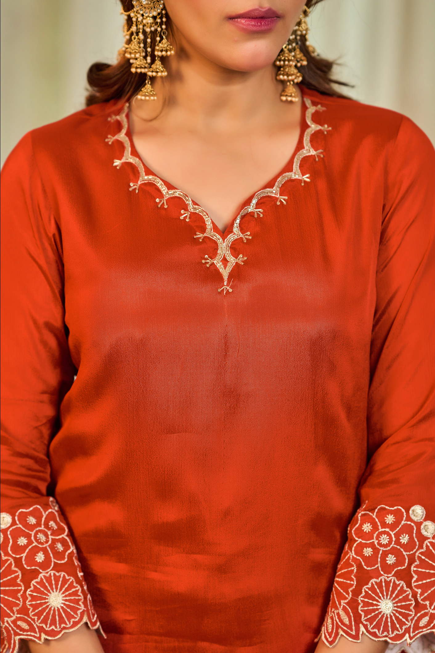 Rust Heritage Kurta Set