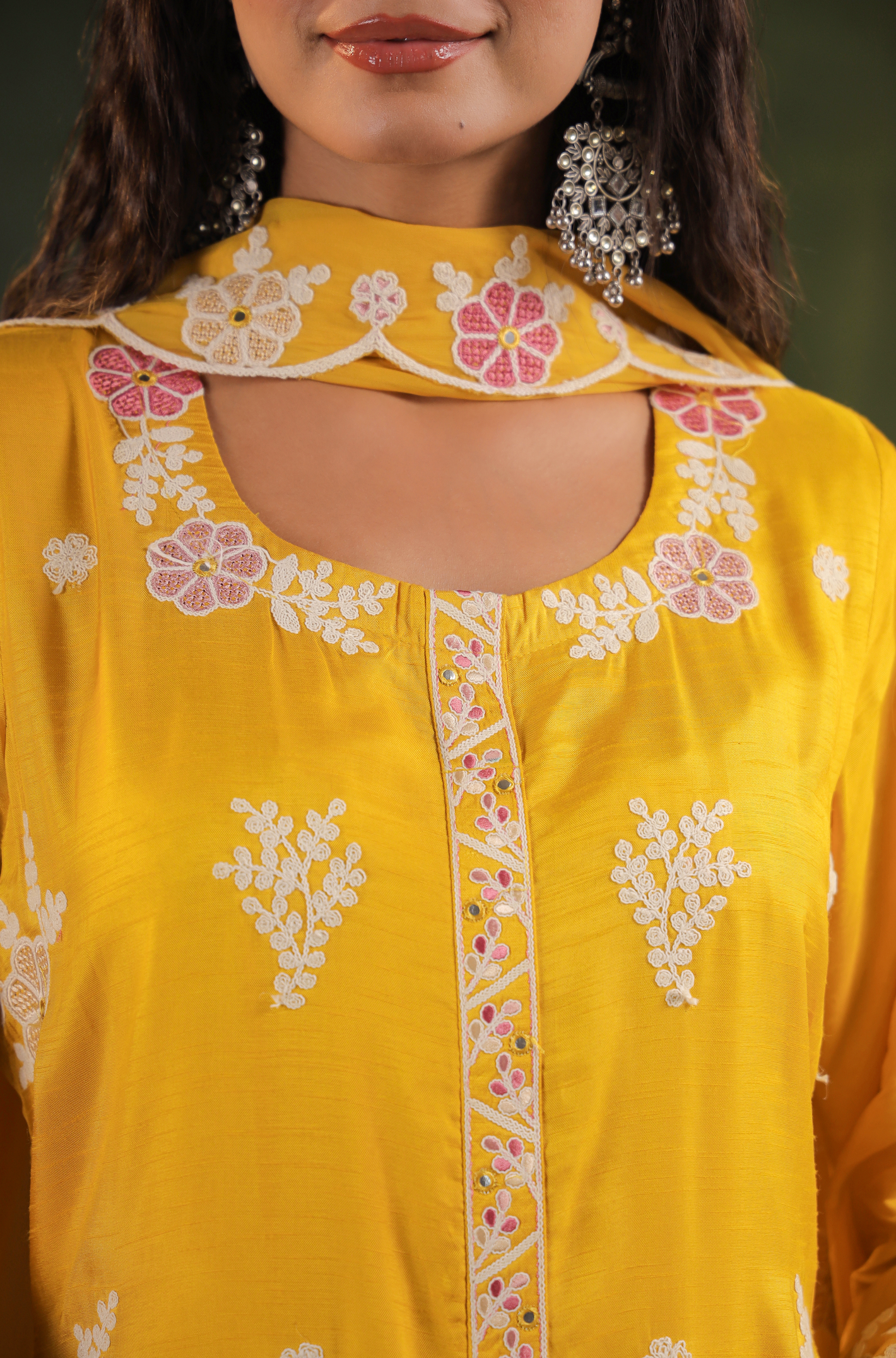 Gold Dola Silk Kurti Set