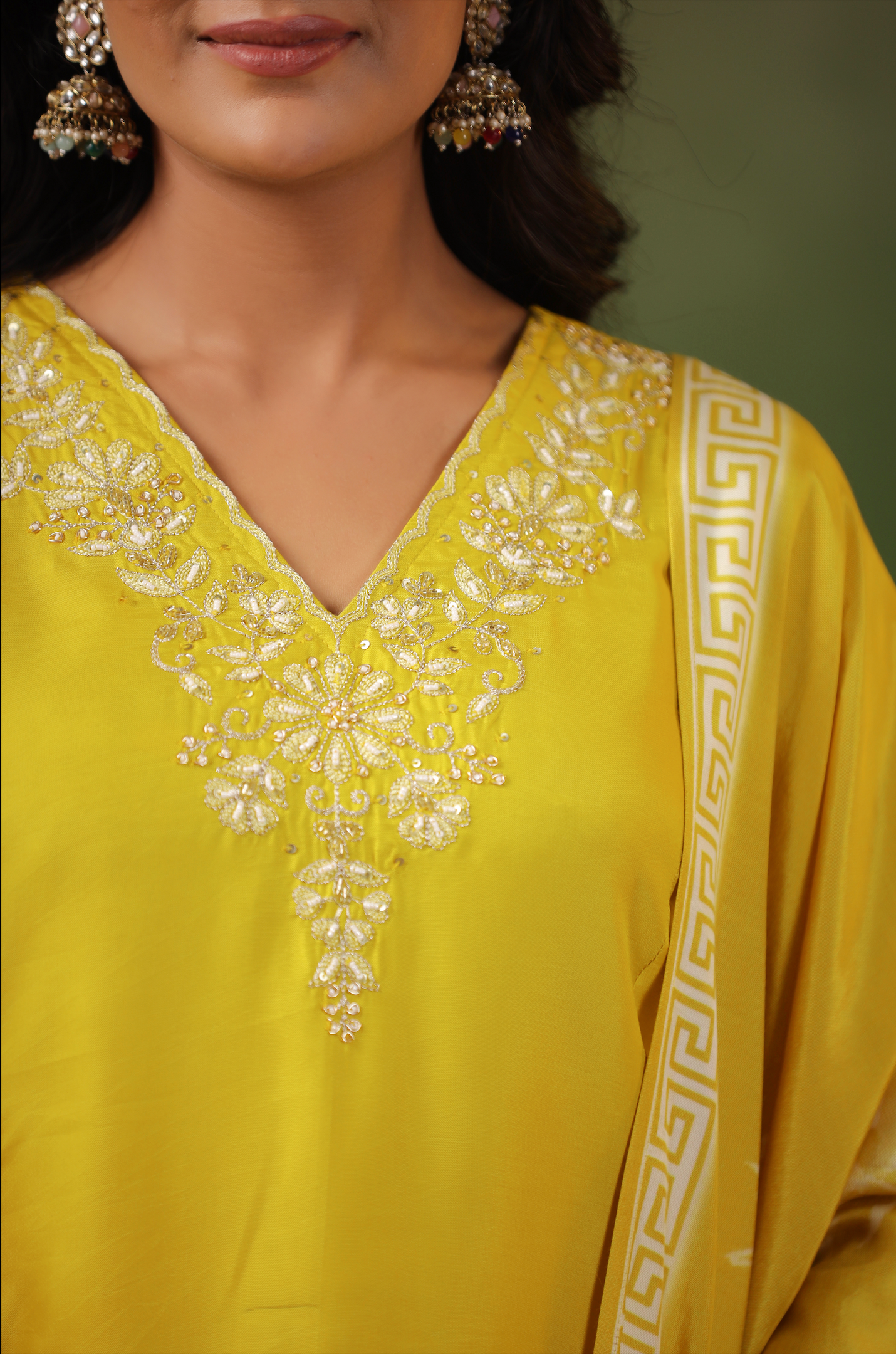 Golden Yellow Silk Suit Set