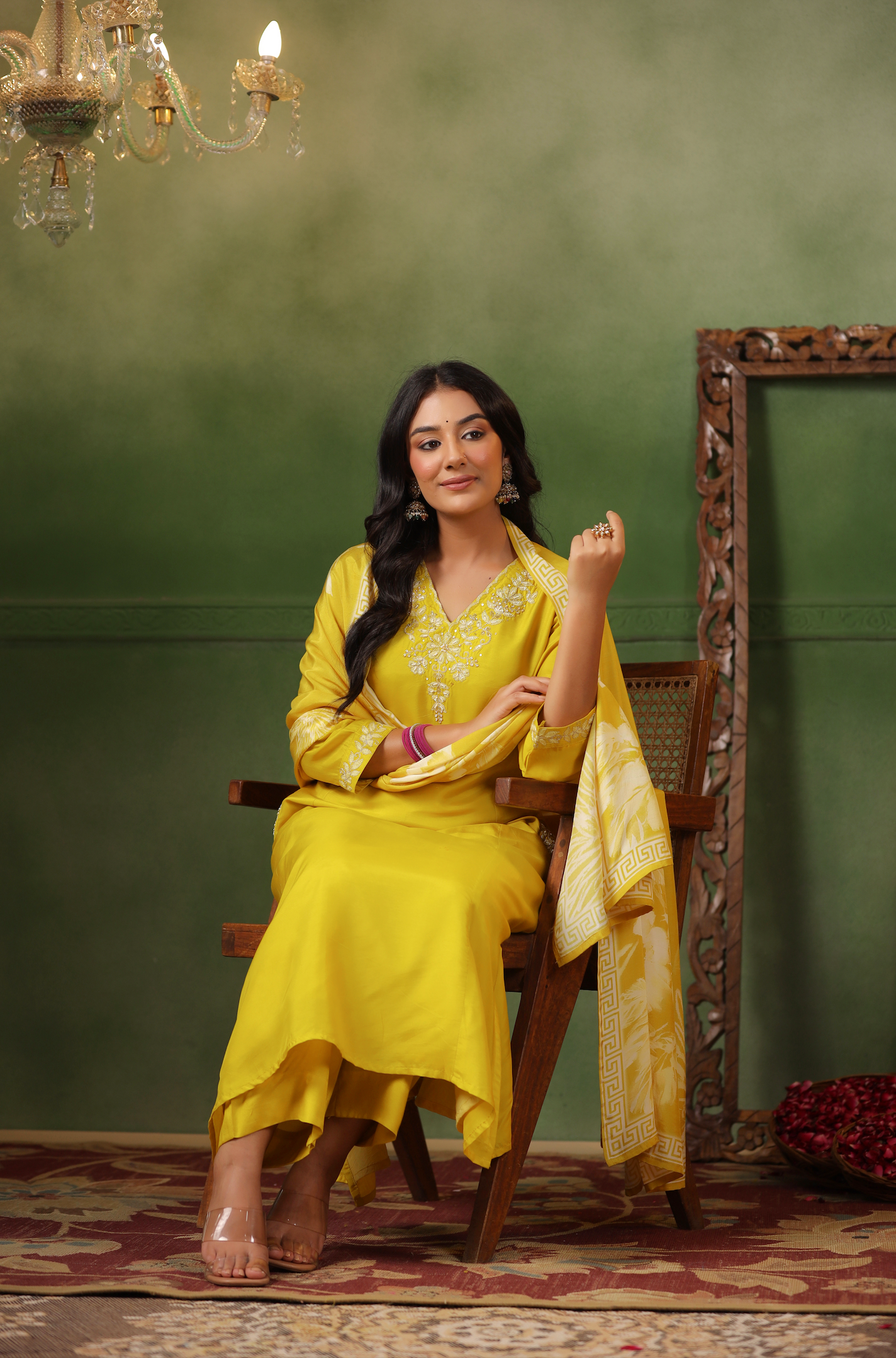 Golden Yellow Silk Suit Set