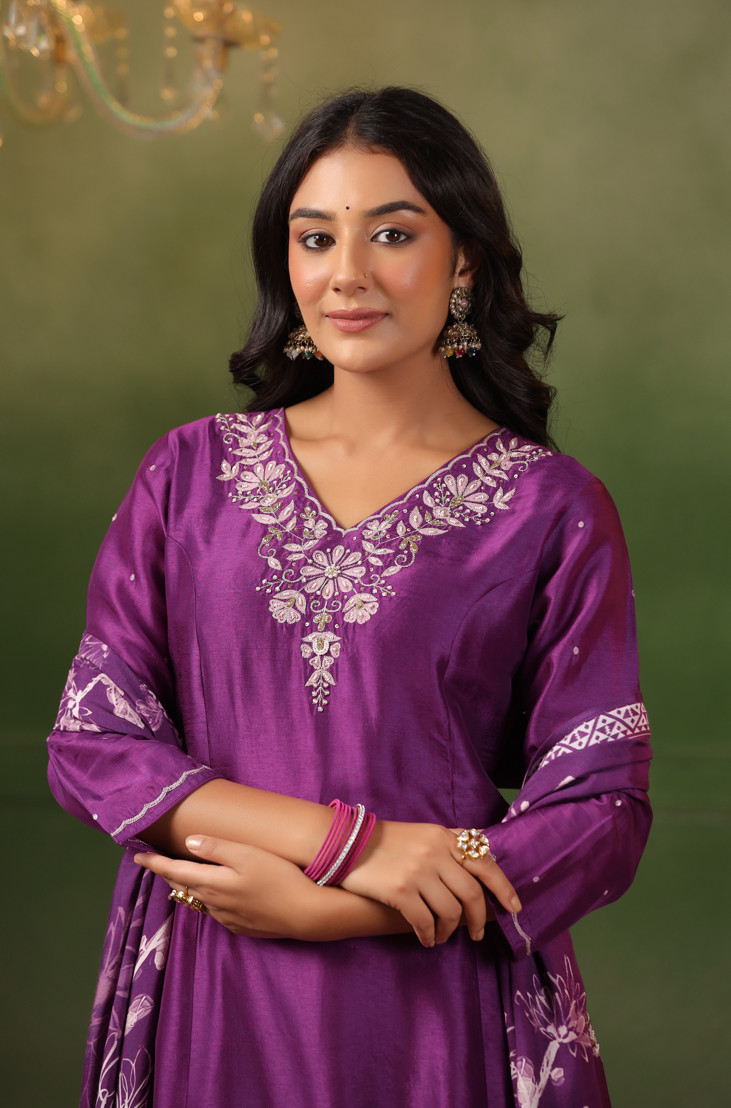 Royal Purple Silk Suit Set