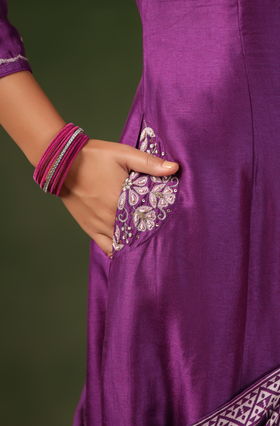 Royal Purple Silk Suit Set