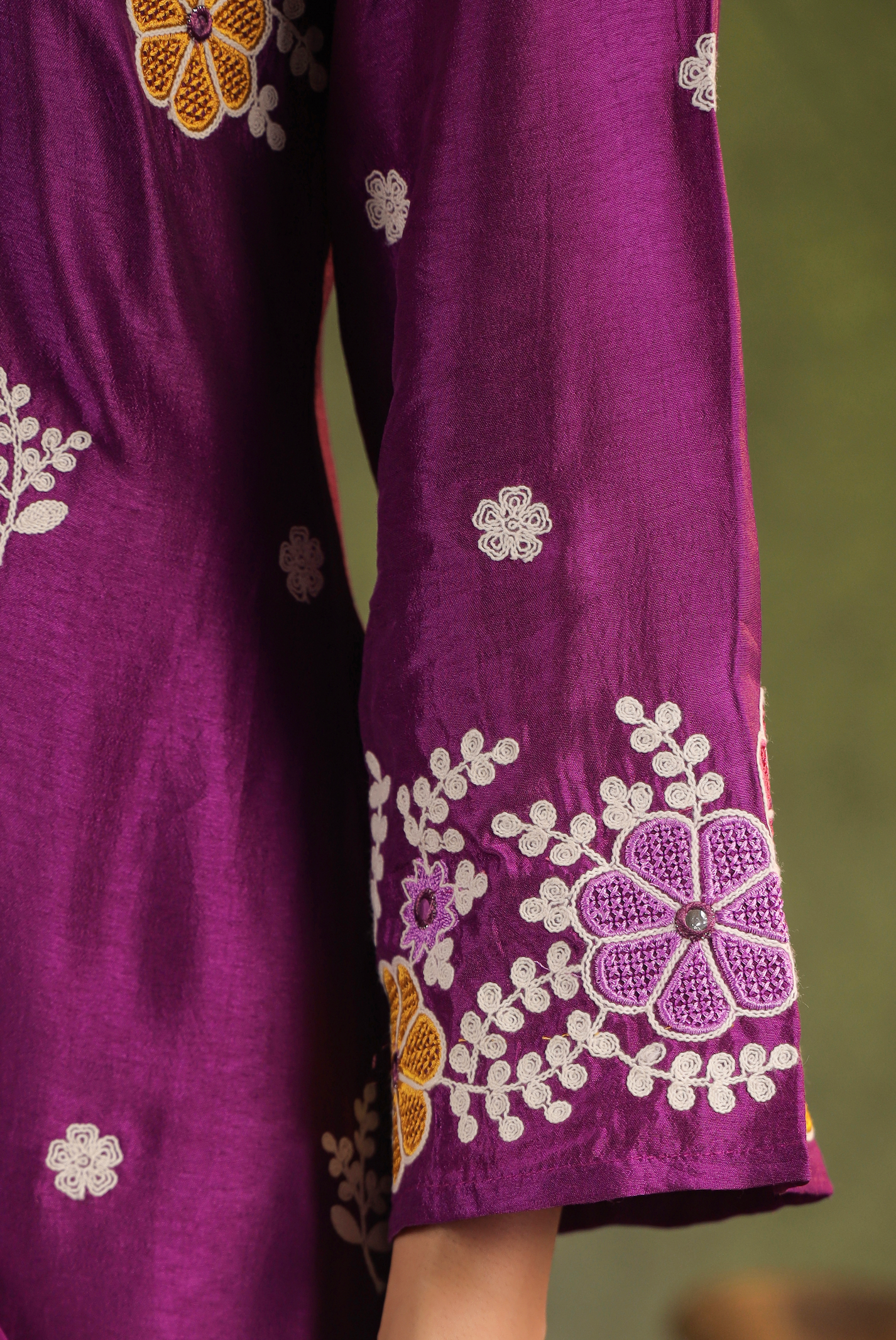 Imperial Purple Silk Kurti Set