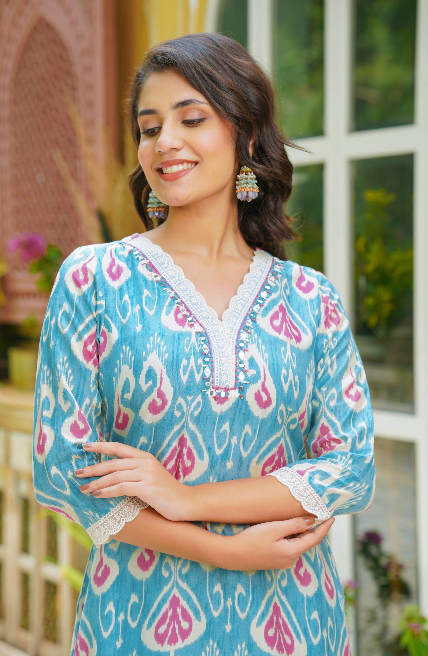 Sky Blue Muslin Suit Set