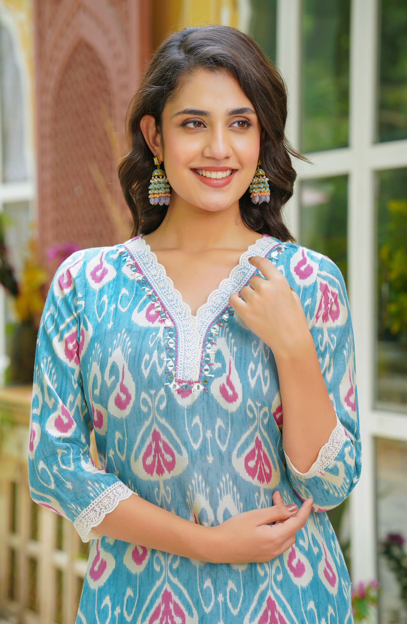 Sky Blue Muslin Suit Set