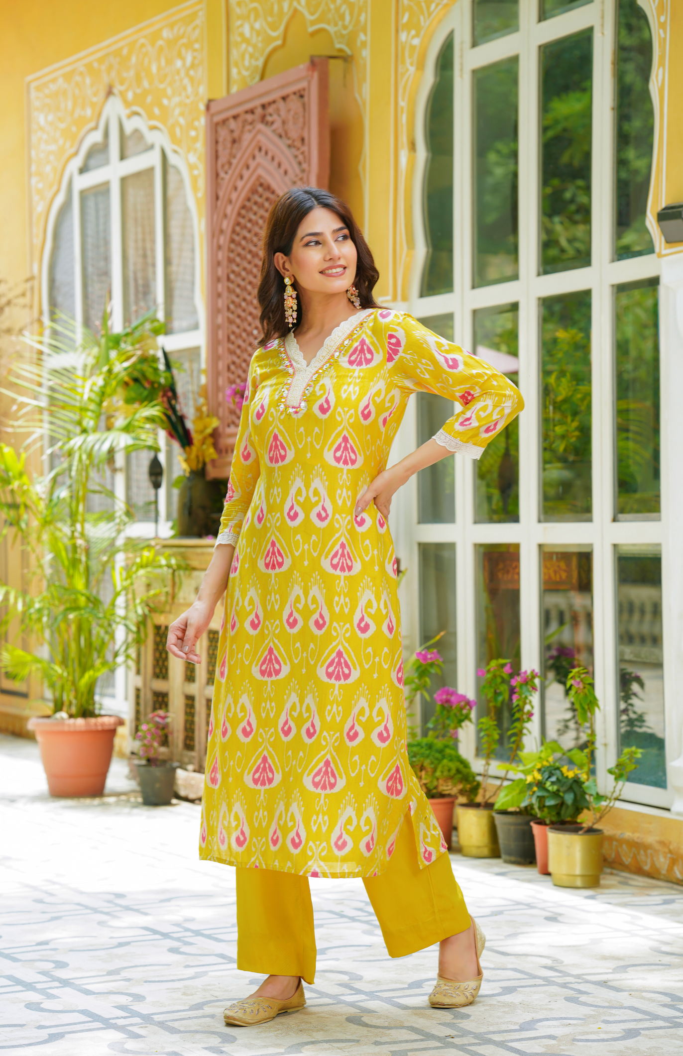 Mustard Muslin Suit Set