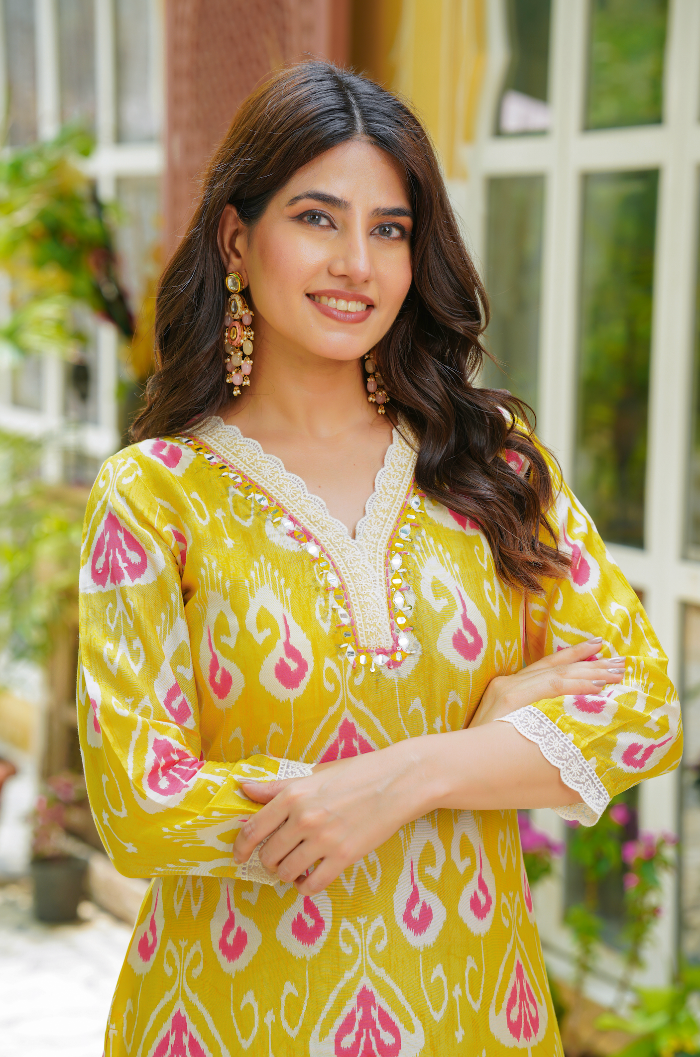 Mustard Muslin Suit Set