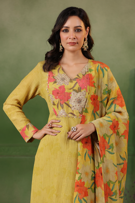 Canary Yellow Shimmer Suit Set