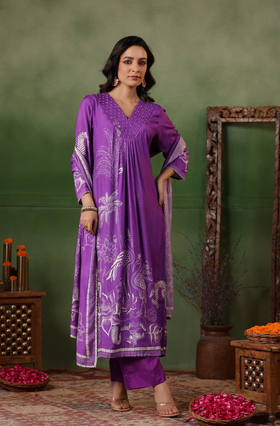 Grape Muslin Suit Set